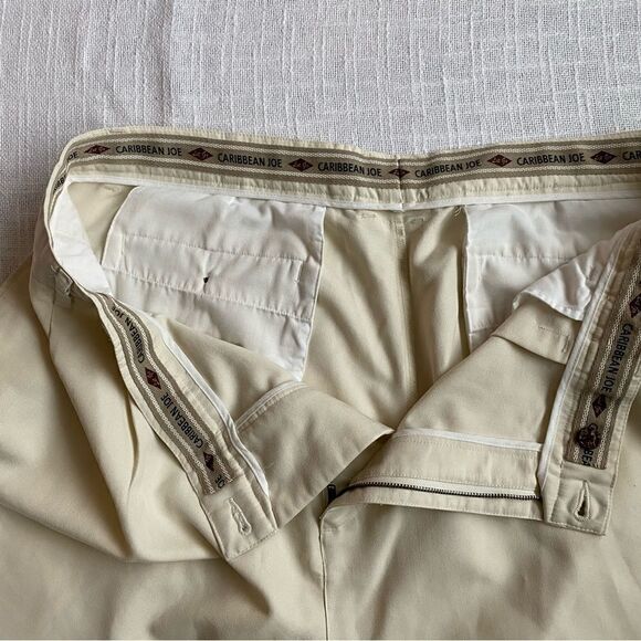 Caribbean Joe Cream Dressy Shorts Pleated Front - Picture 5 of 12